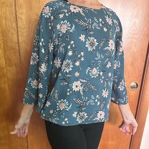 Papermoon Teal Floral Blouse